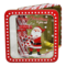 Square Cookie Tin with Window - Merry Christmas Santa with Gifts
